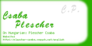 csaba plescher business card